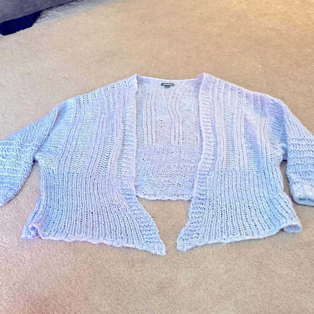 Woman’s periwinkle sweater cardigan